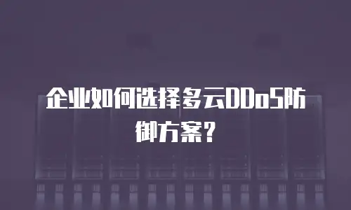 企业如何选择多云DDoS防御方案？