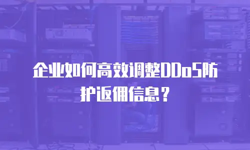 企业如何高效调整DDoS防护返佣信息？