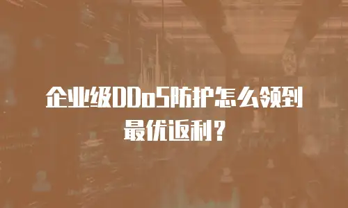 企业级DDoS防护怎么领到最优返利？