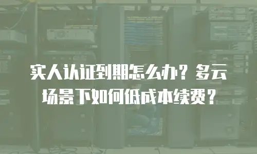 实人认证到期怎么办？多云场景下如何低成本续费？