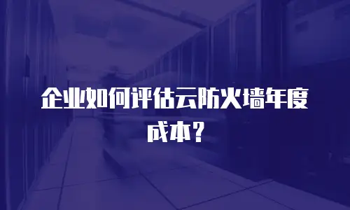 企业如何评估云防火墙年度成本？