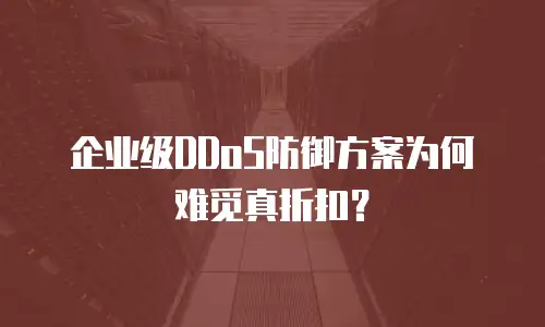 企业级DDoS防御方案为何难觅真折扣？