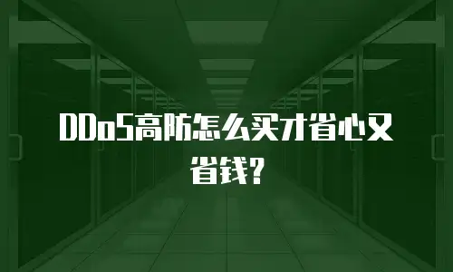 DDoS高防怎么买才省心又省钱？