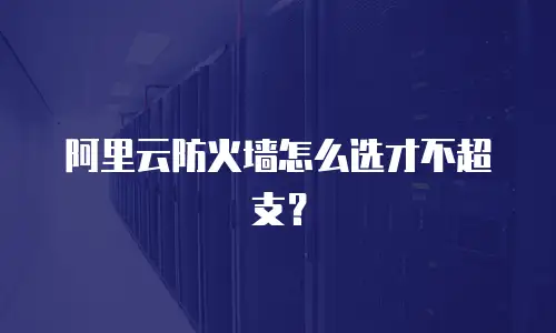 阿里云防火墙怎么选才不超支？