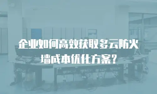企业如何高效获取多云防火墙成本优化方案？