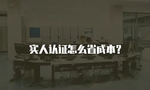 实人认证怎么省成本？