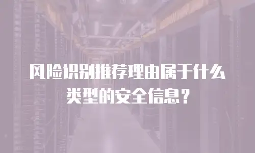 风险识别推荐理由属于什么类型的安全信息？