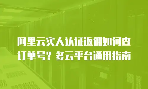 阿里云实人认证返佣如何查订单号？多云平台通用指南