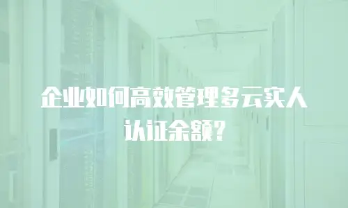 企业如何高效管理多云实人认证余额？