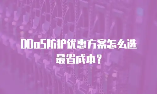 DDoS防护优惠方案怎么选最省成本？