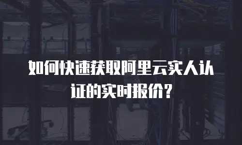 如何快速获取阿里云实人认证的实时报价？