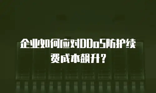 企业如何应对DDoS防护续费成本飙升？
