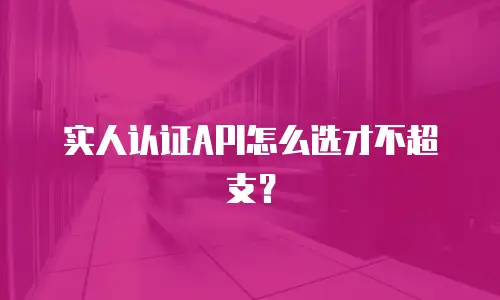 实人认证API怎么选才不超支？