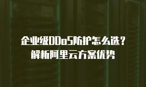 企业级DDoS防护怎么选？解析阿里云方案优势