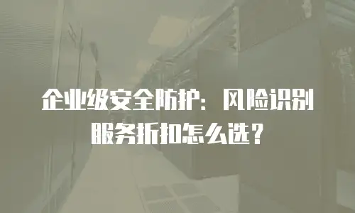 企业级安全防护：风险识别服务折扣怎么选？