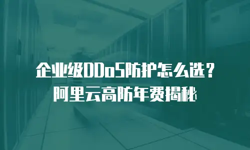 企业级DDoS防护怎么选？阿里云高防年费揭秘