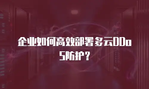 企业如何高效部署多云DDoS防护？