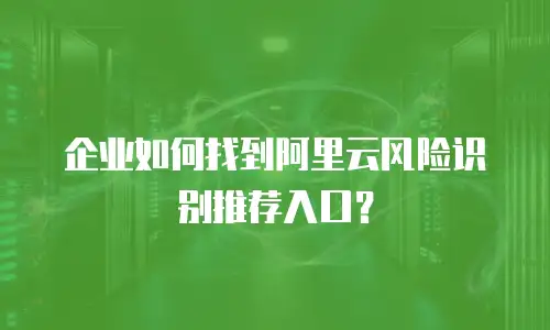 企业如何找到阿里云风险识别推荐入口？