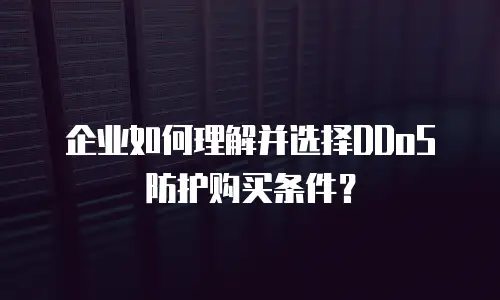 企业如何理解并选择DDoS防护购买条件？