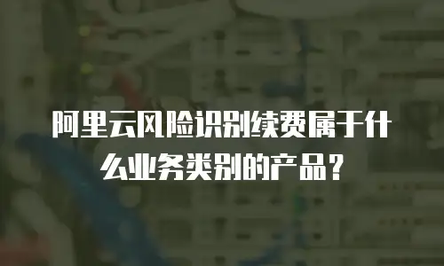 阿里云风险识别续费属于什么业务类别的产品？