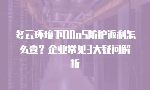 多云环境下DDoS防护返利怎么查？企业常见3大疑问解析