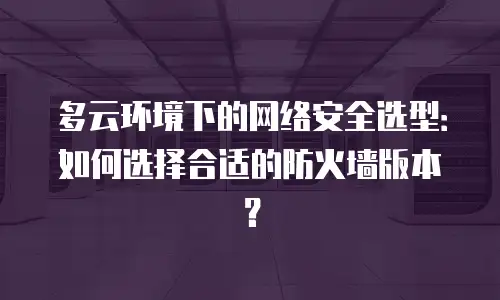 多云环境下的网络安全选型：如何选择合适的防火墙版本？