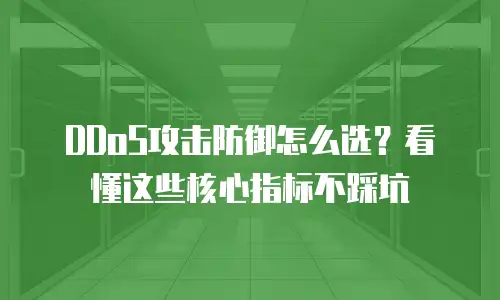 DDoS攻击防御怎么选？看懂这些核心指标不踩坑