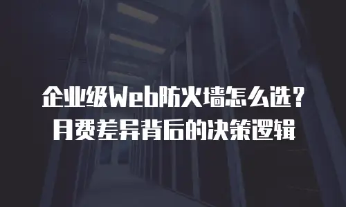 企业级Web防火墙怎么选？月费差异背后的决策逻辑