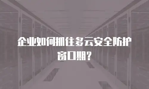 企业如何抓住多云安全防护窗口期？