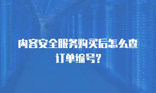内容安全服务购买后怎么查订单编号？