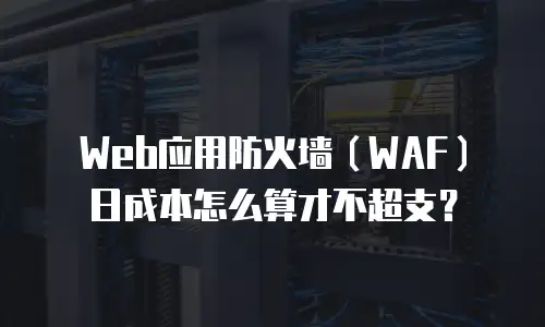 Web应用防火墙（WAF）日成本怎么算才不超支？