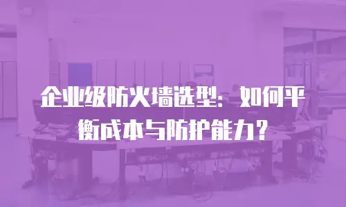 企业级防火墙选型：如何平衡成本与防护能力？