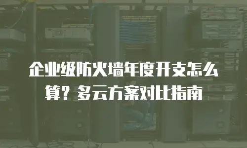 企业级防火墙年度开支怎么算？多云方案对比指南