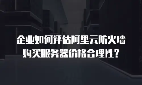 企业如何评估阿里云防火墙购买服务器价格合理性？