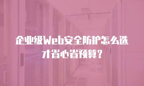 企业级Web安全防护怎么选才省心省预算？