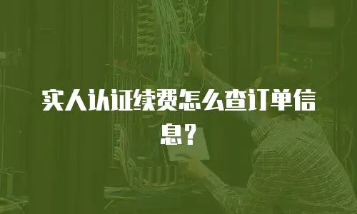 实人认证续费怎么查订单信息？