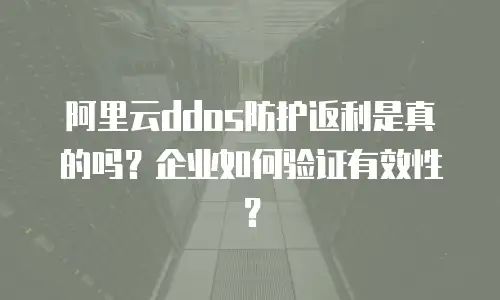 阿里云ddos防护返利是真的吗？企业如何验证有效性？