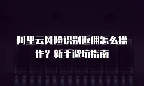 阿里云风险识别返佣怎么操作？新手避坑指南