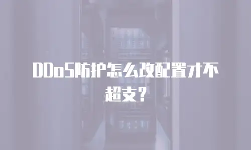 DDoS防护怎么改配置才不超支？