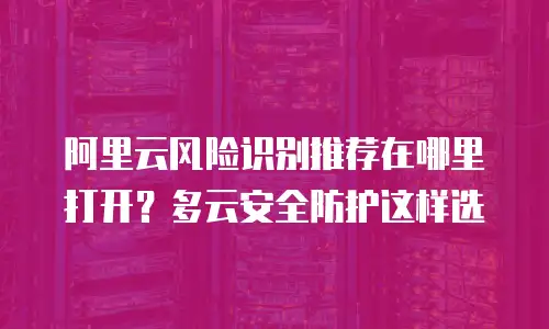 阿里云风险识别推荐在哪里打开？多云安全防护这样选