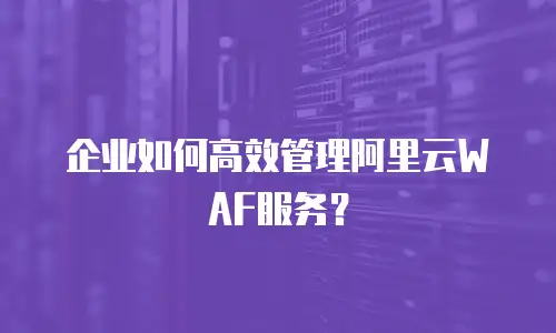 企业如何高效管理阿里云WAF服务？