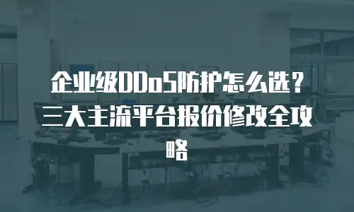 企业级DDoS防护怎么选？三大主流平台报价修改全攻略