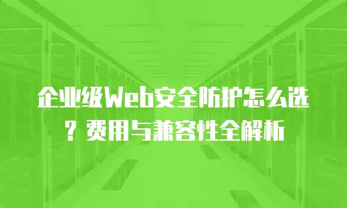 企业级Web安全防护怎么选？费用与兼容性全解析
