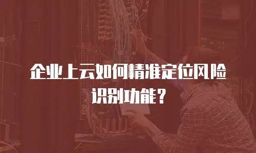 企业上云如何精准定位风险识别功能？