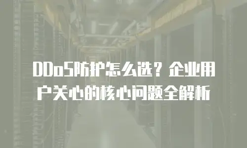 DDoS防护怎么选？企业用户关心的核心问题全解析