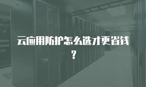 云应用防护怎么选才更省钱？