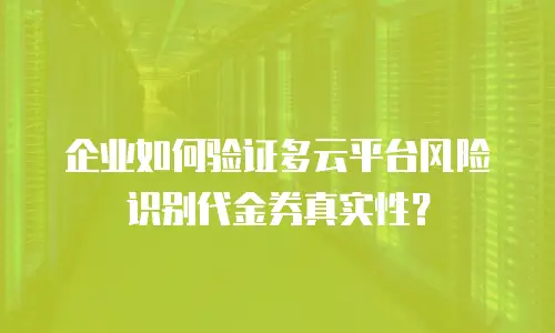 企业如何验证多云平台风险识别代金券真实性？