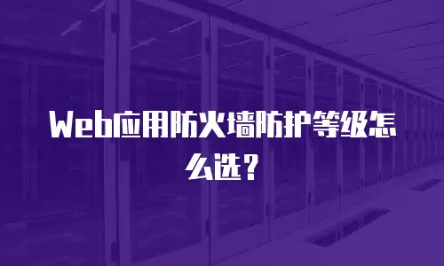 Web应用防火墙防护等级怎么选？