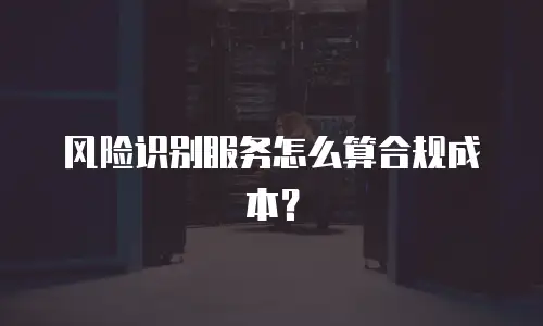 风险识别服务怎么算合规成本？