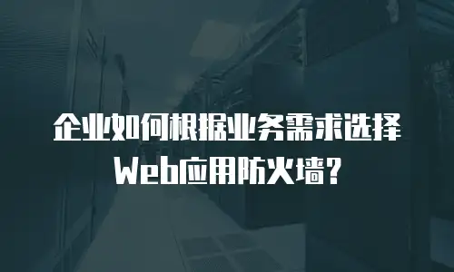 企业如何根据业务需求选择Web应用防火墙？